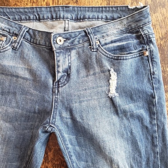 West 49 Distressed Jeans with Studded Detail - Picture 3 of 5